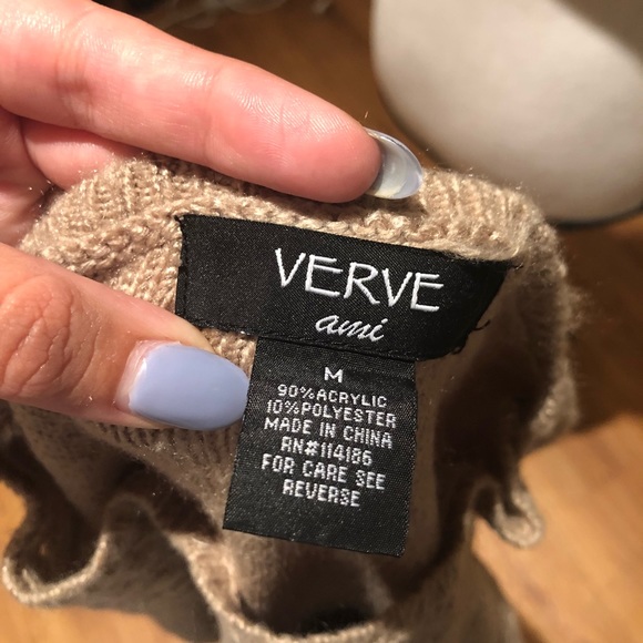 Verve Ami Light Brown Sweater Size Medium - Picture 4 of 4